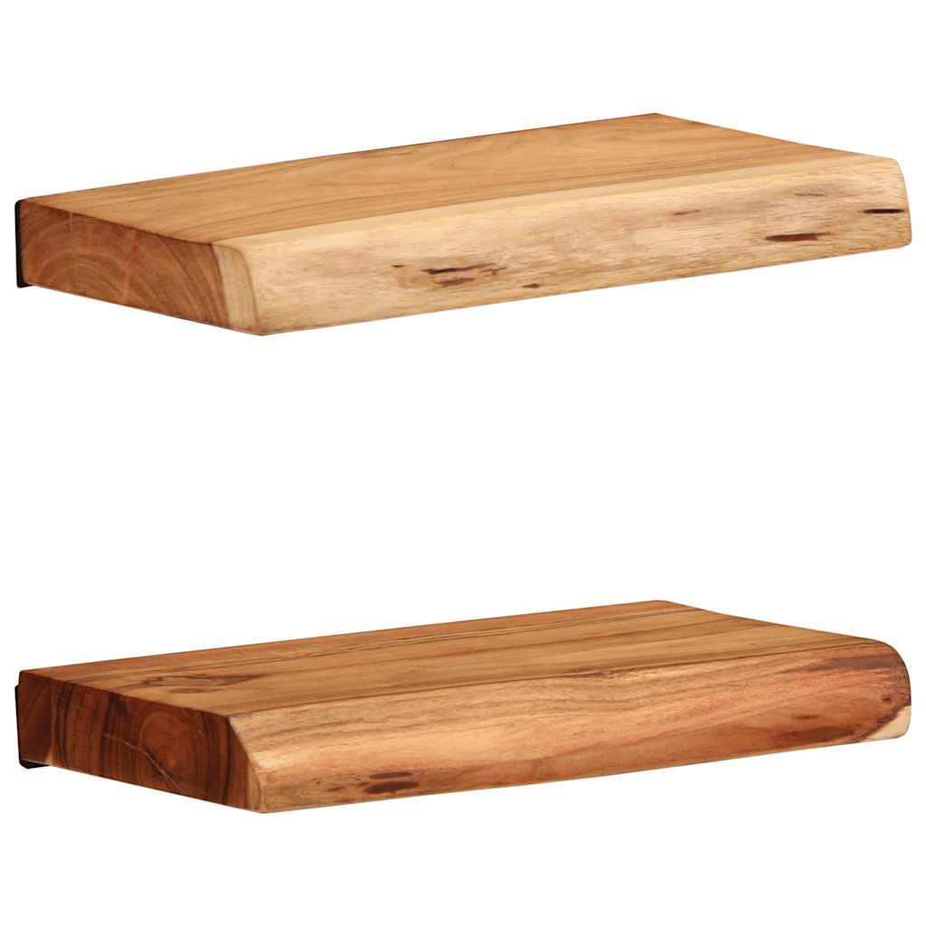 Wandregale 2 Stk. 30x20x3,5 cm Massivholz Akazie