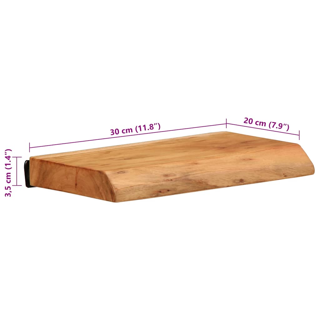 Wandregale 2 Stk. 30x20x3,5 cm Massivholz Akazie
