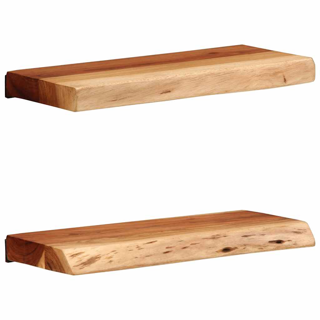 Wandregale 2 Stk. 40x20x3,5 cm Massivholz Akazie