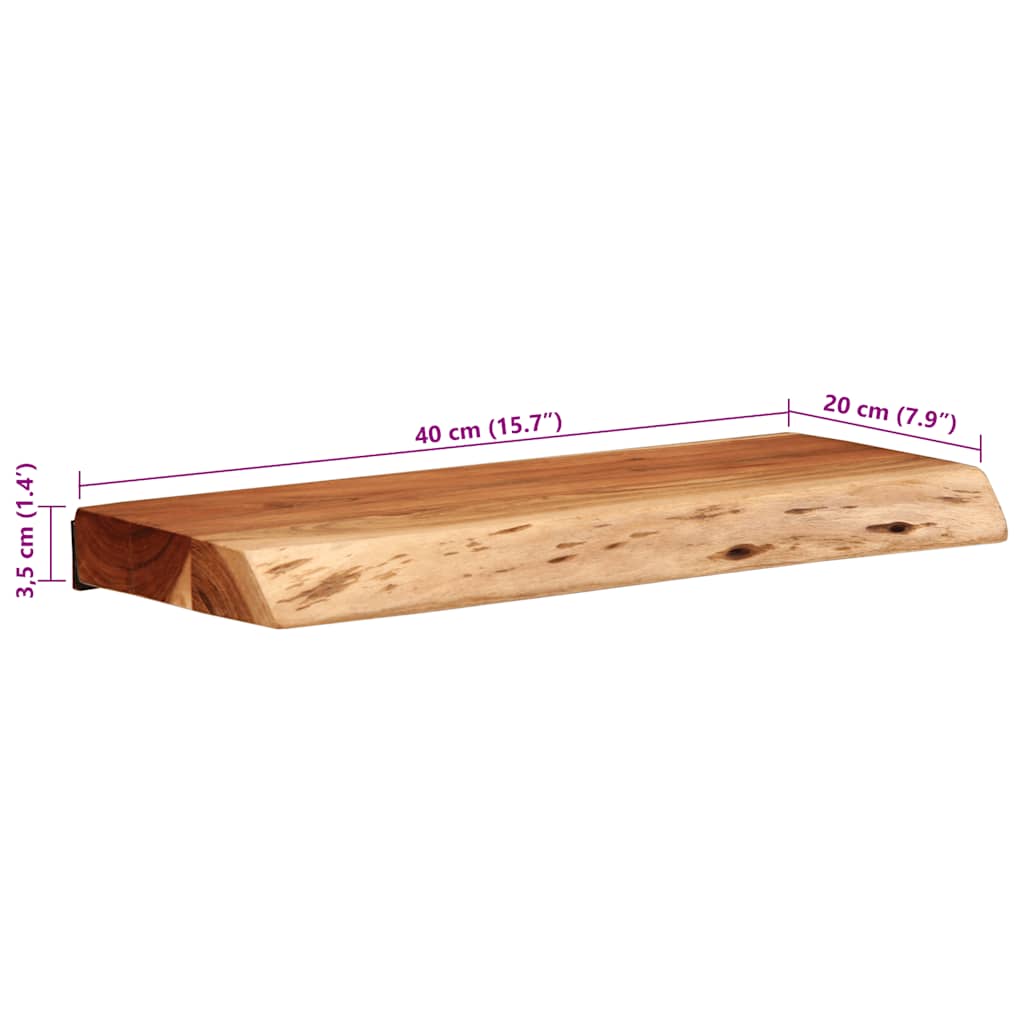 Wandregale 2 Stk. 40x20x3,5 cm Massivholz Akazie