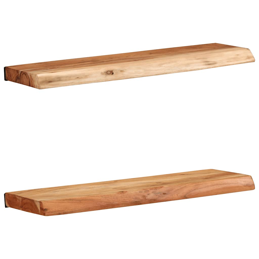 Wandregale 2 Stk. 60x20x3,5 cm Massivholz Akazie