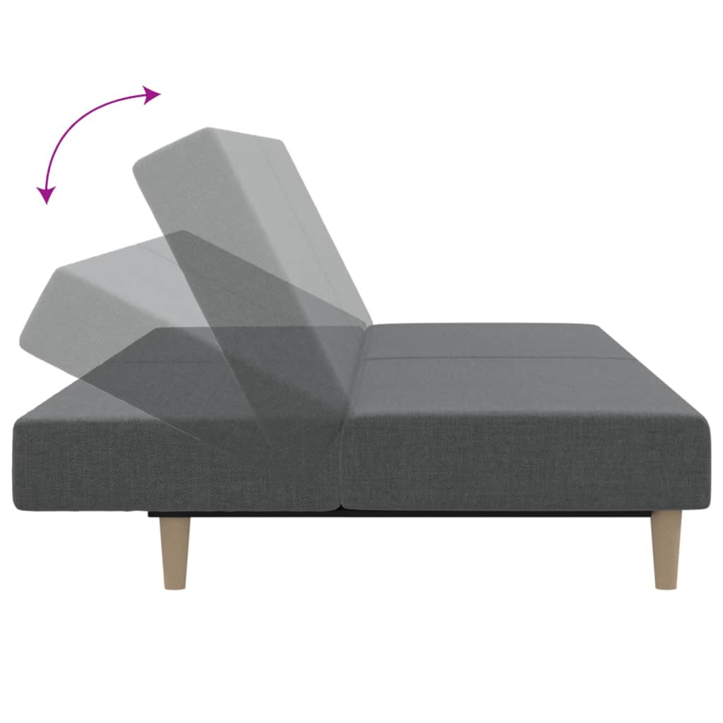 Schlafsofa 2-Sitzer Hellgrau Stoff