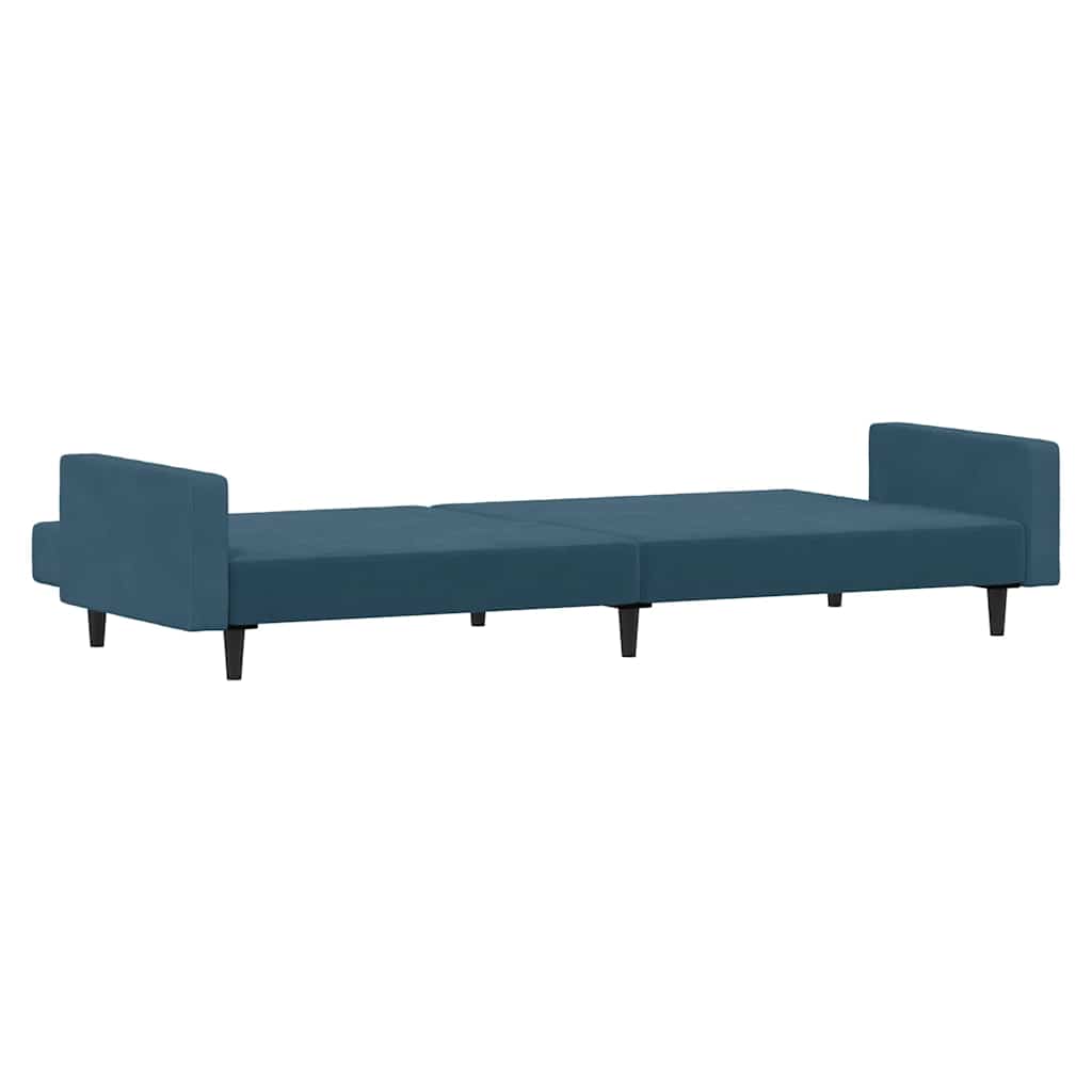 Schlafsofa 2-Sitzer Blau Samt