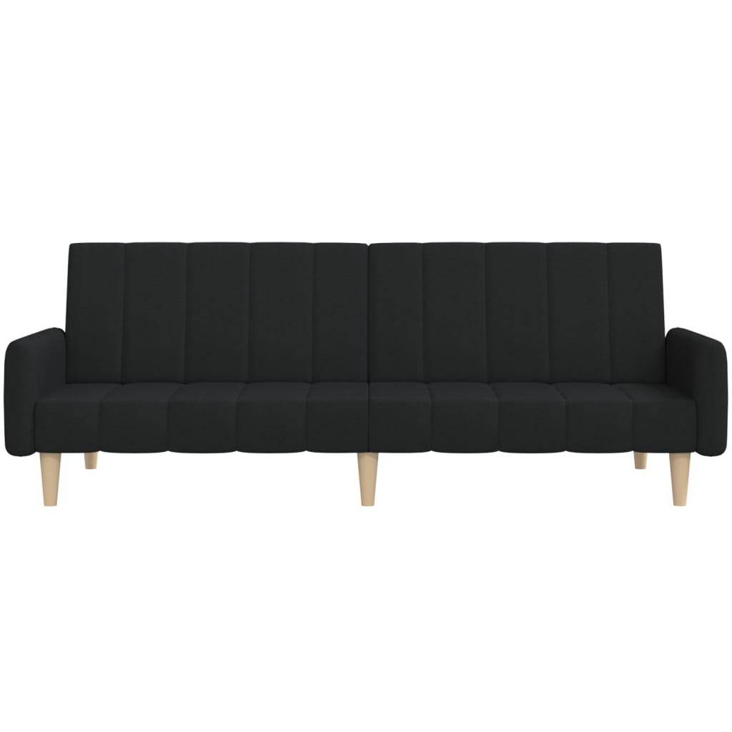Schlafsofa 2-Sitzer Schwarz Stoff