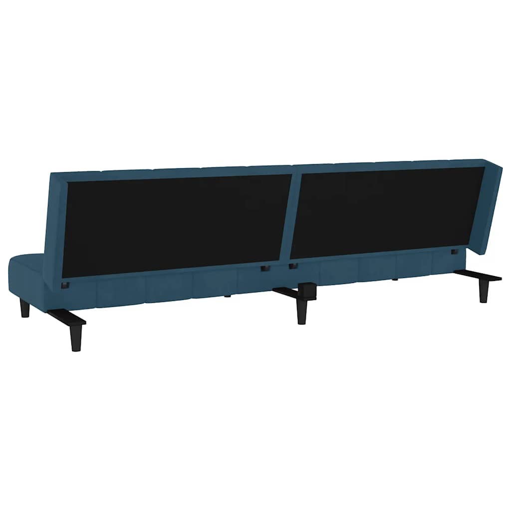 Schlafsofa 2-Sitzer Blau Samt
