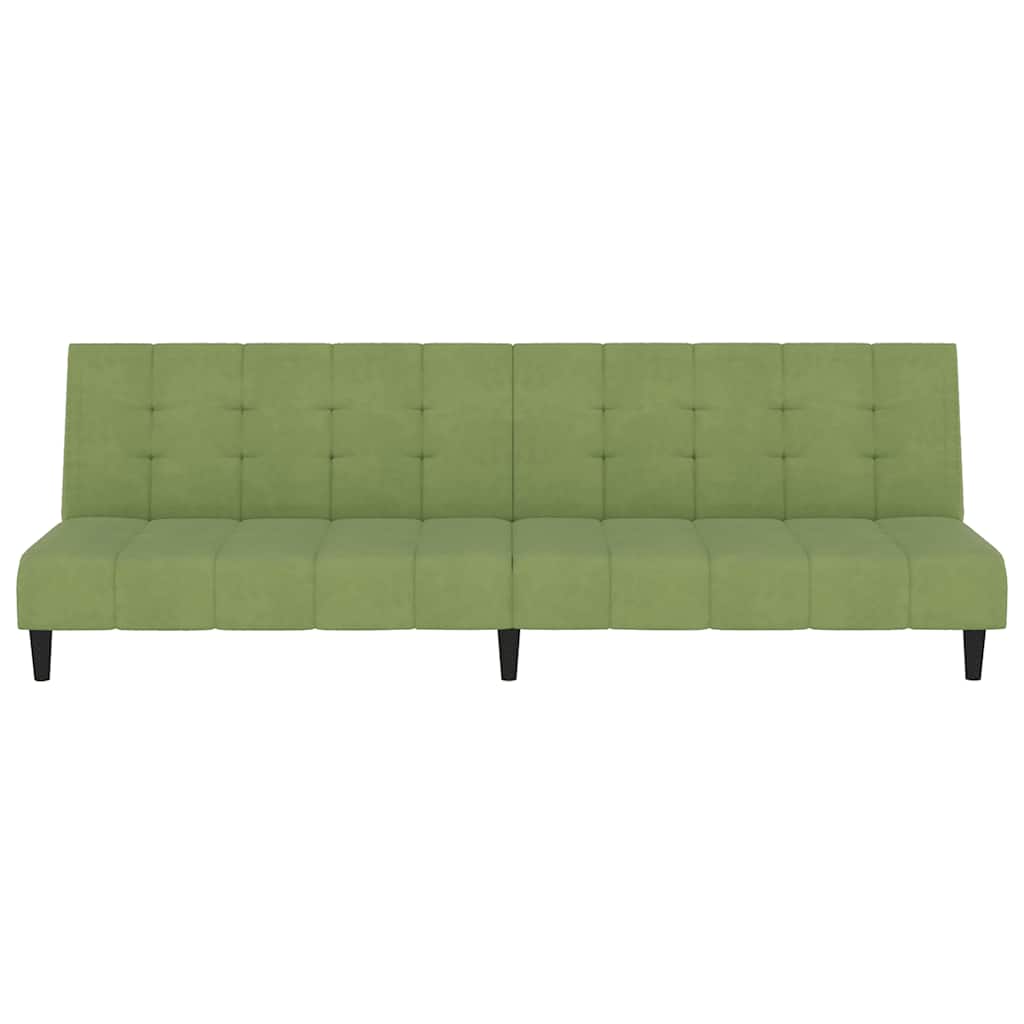 Schlafsofa 2-Sitzer Hellgrün Samt