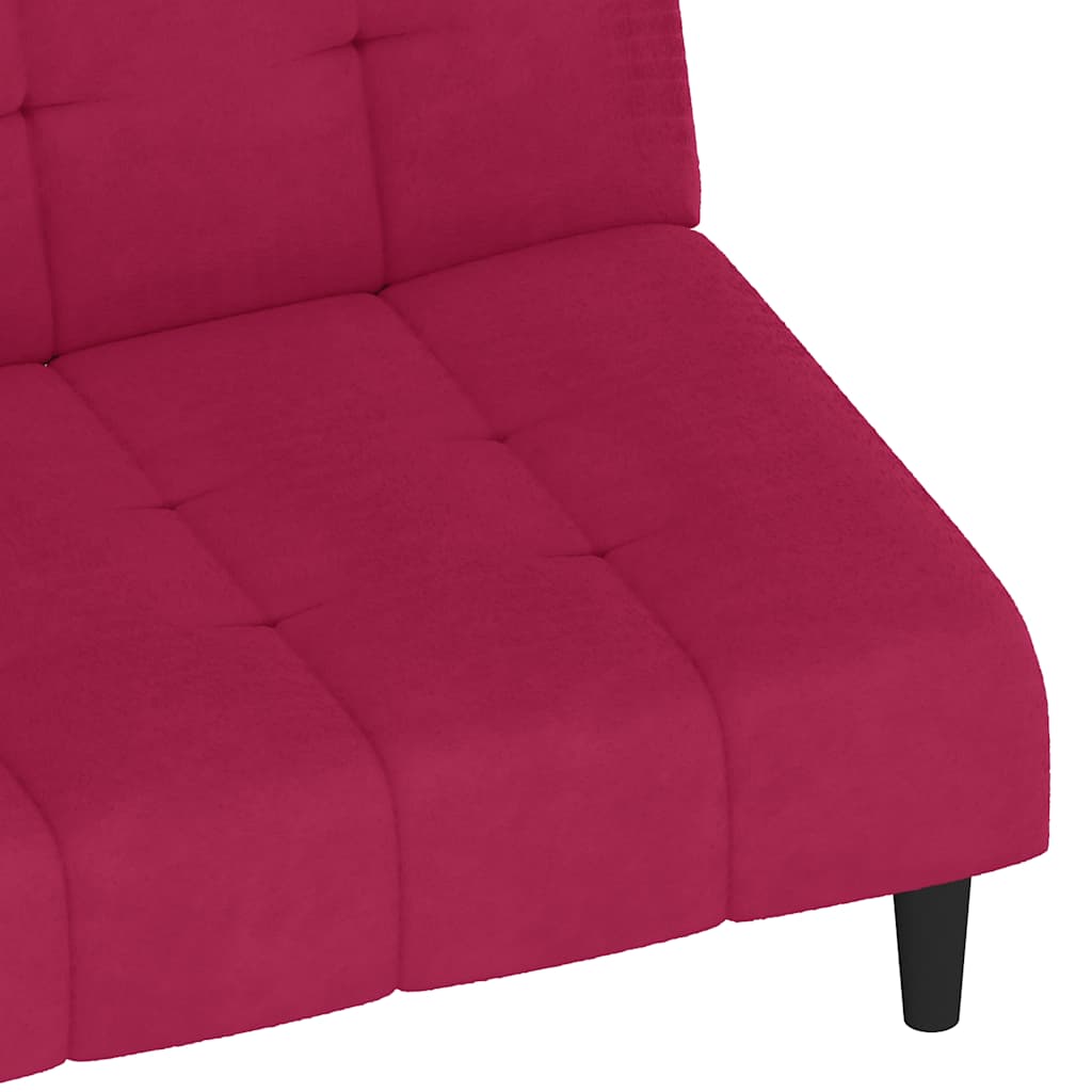 Schlafsofa 2-Sitzer Weinrot Samt