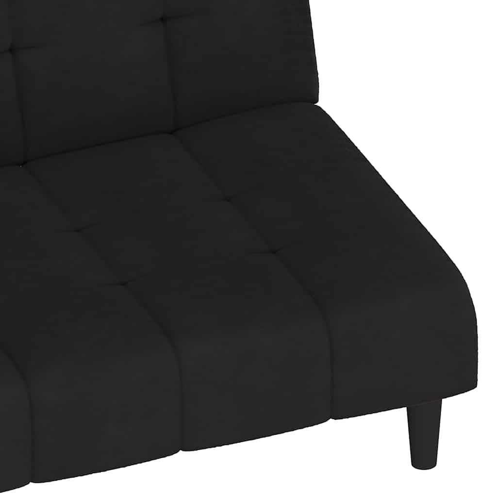Schlafsofa 2-Sitzer Schwarz Samt
