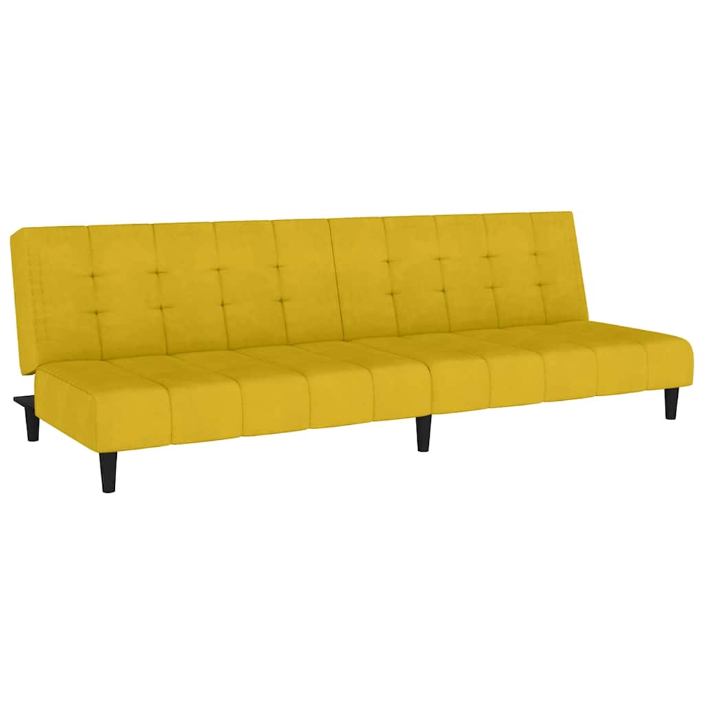 Schlafsofa 2-Sitzer Gelb Samt