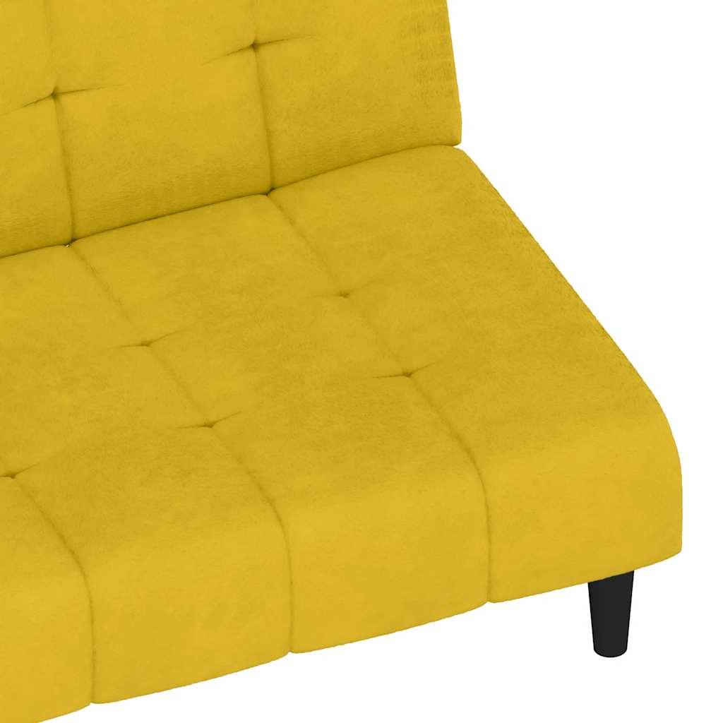 Schlafsofa 2-Sitzer Gelb Samt
