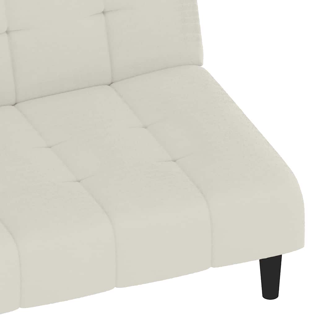 Schlafsofa 2-Sitzer Creme Samt