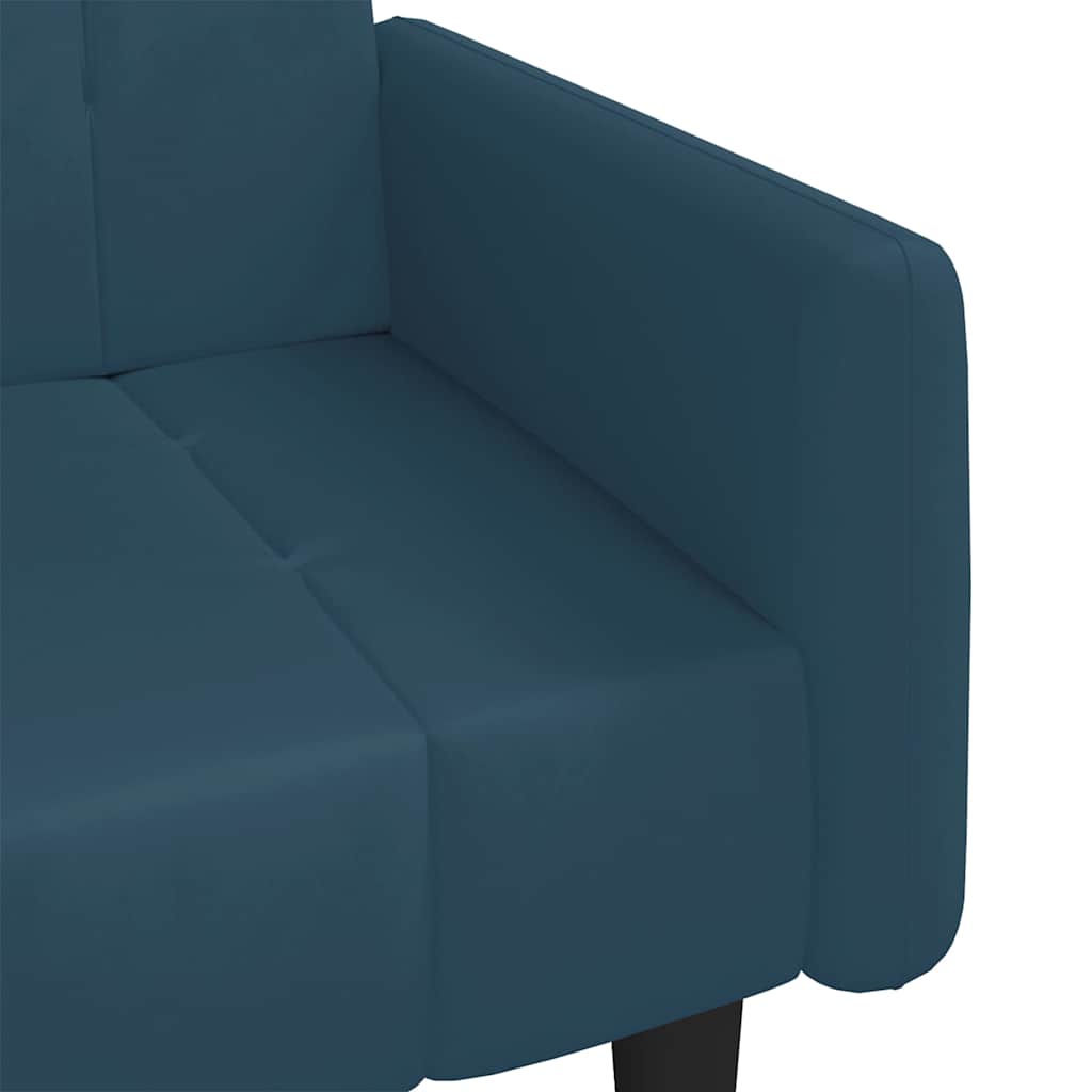 Schlafsofa 2-Sitzer Blau Samt