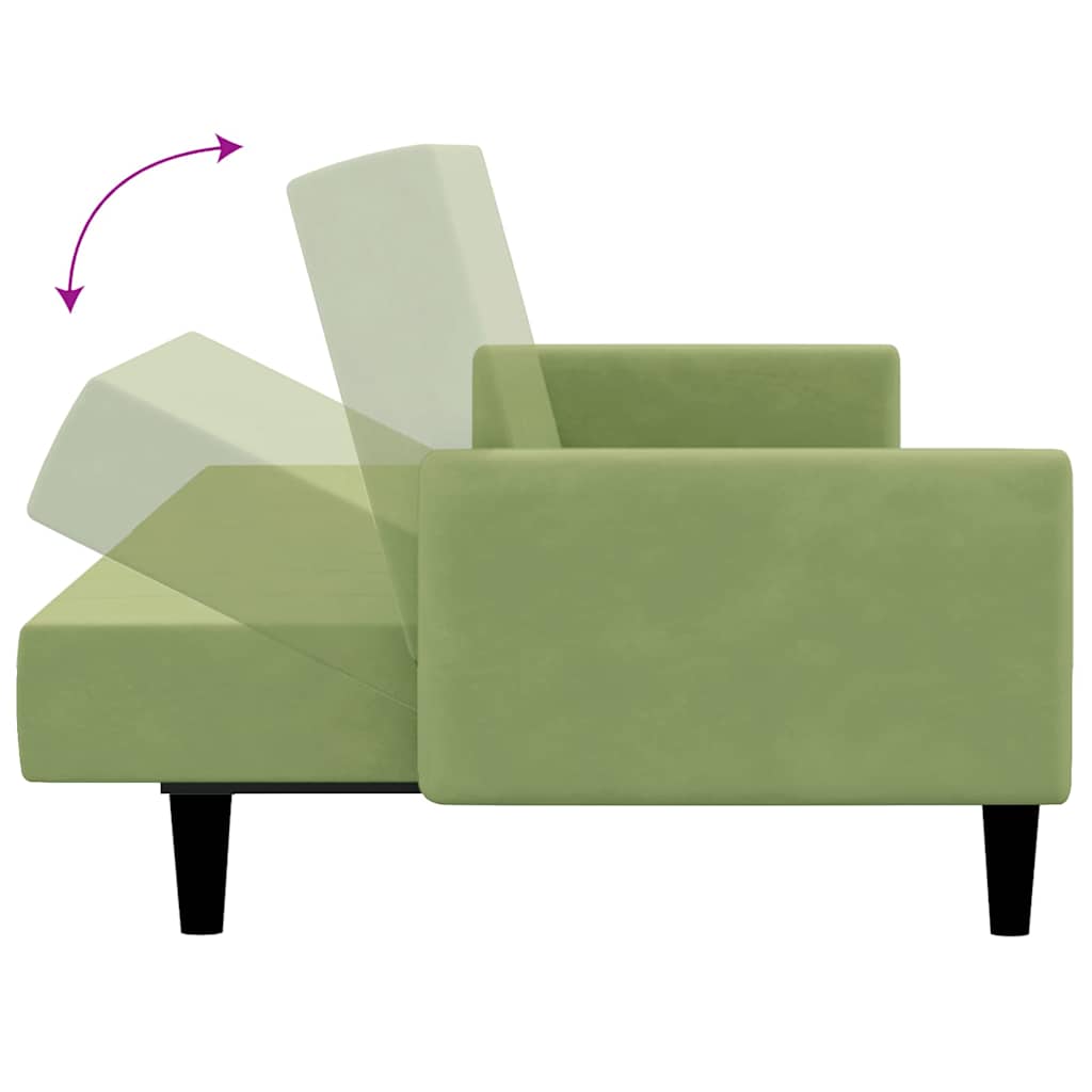 Schlafsofa 2-Sitzer Hellgrün Samt