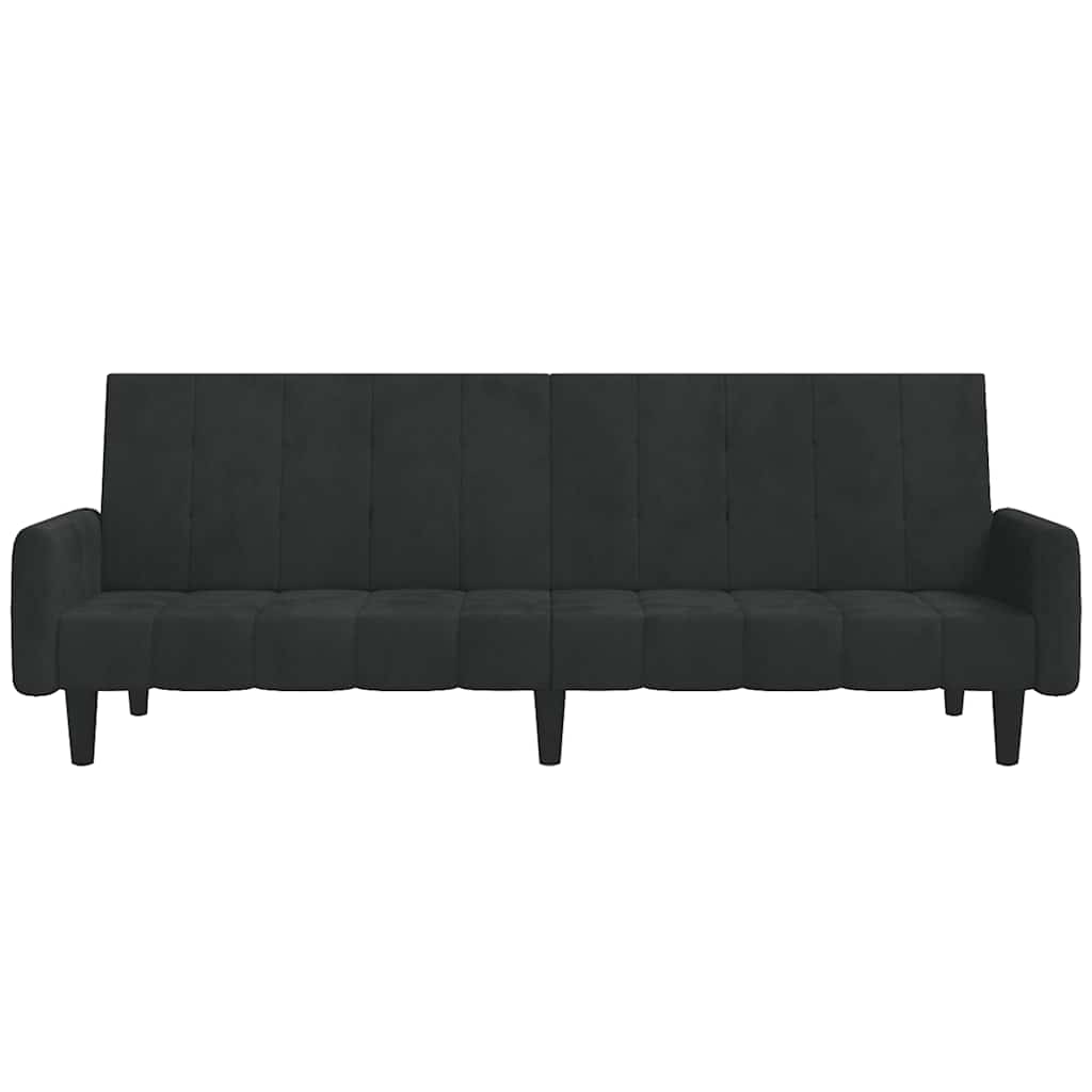 Schlafsofa 2-Sitzer Schwarz Samt