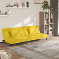 Schlafsofa 2-Sitzer mit 2 Kissen Gelb Samt