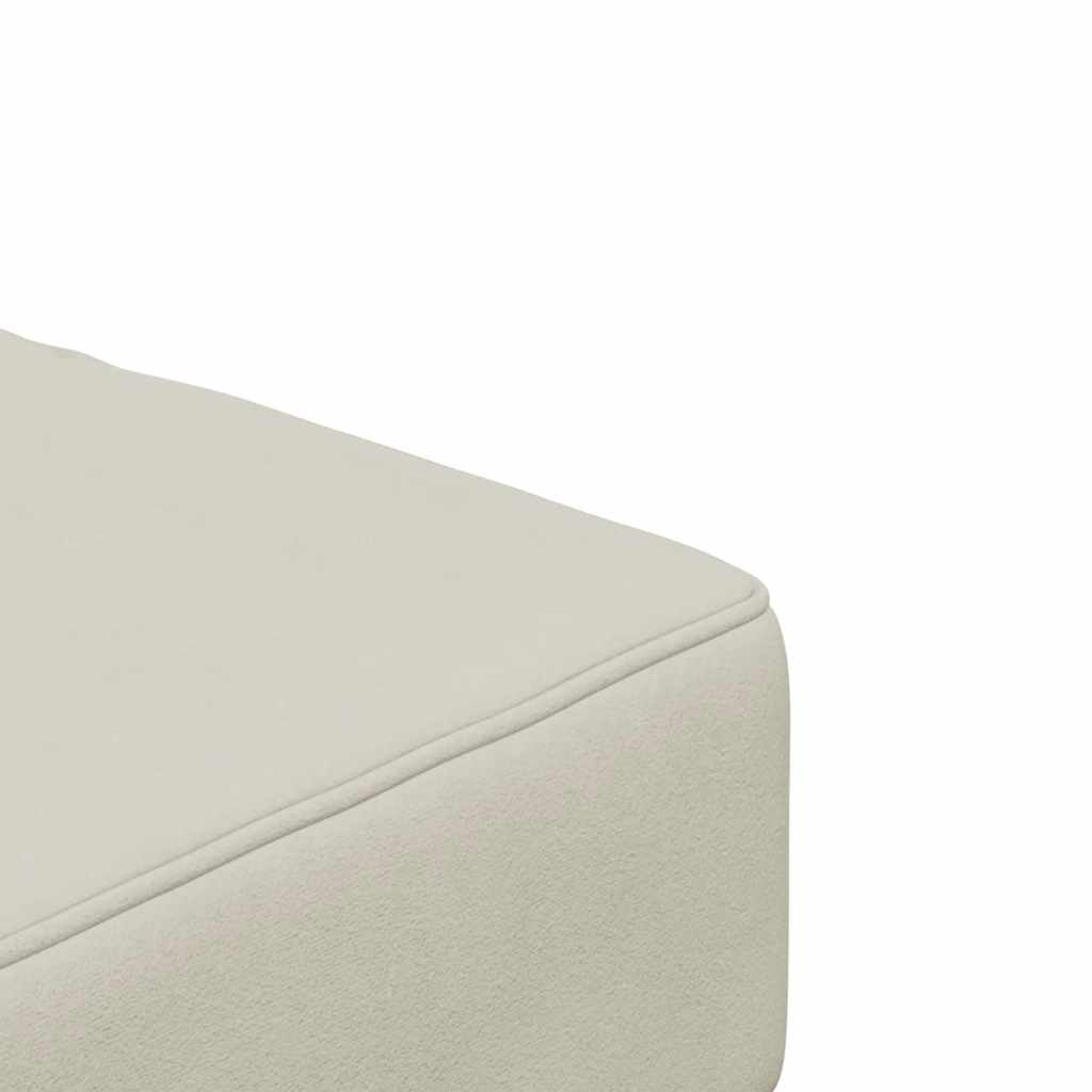 Schlafsofa 2-Sitzer mit 2 Kissen Creme Samt