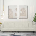 Schlafsofa 2-Sitzer mit 2 Kissen Creme Samt