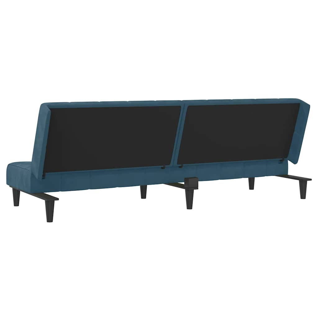 Schlafsofa 2-Sitzer Blau Samt