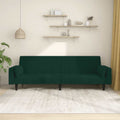 Schlafsofa 2-Sitzer mit 2 Kissen Dunkelgrün Samt