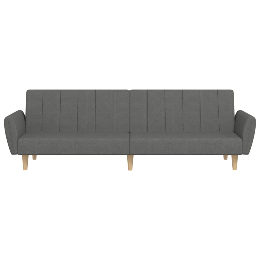 Schlafsofa 2-Sitzer Hellgrau Stoff