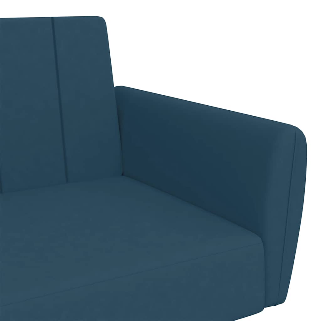 Schlafsofa 2-Sitzer Blau Samt