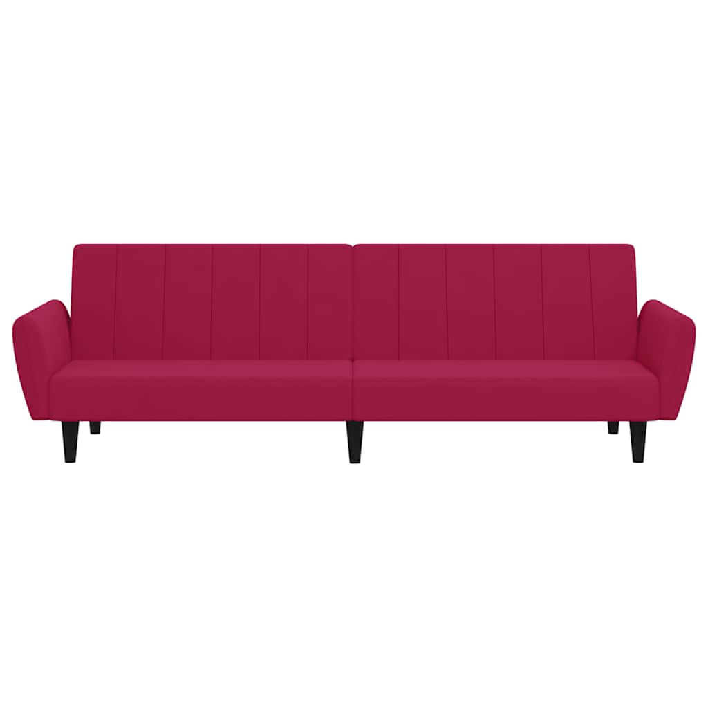 Schlafsofa 2-Sitzer Weinrot Samt