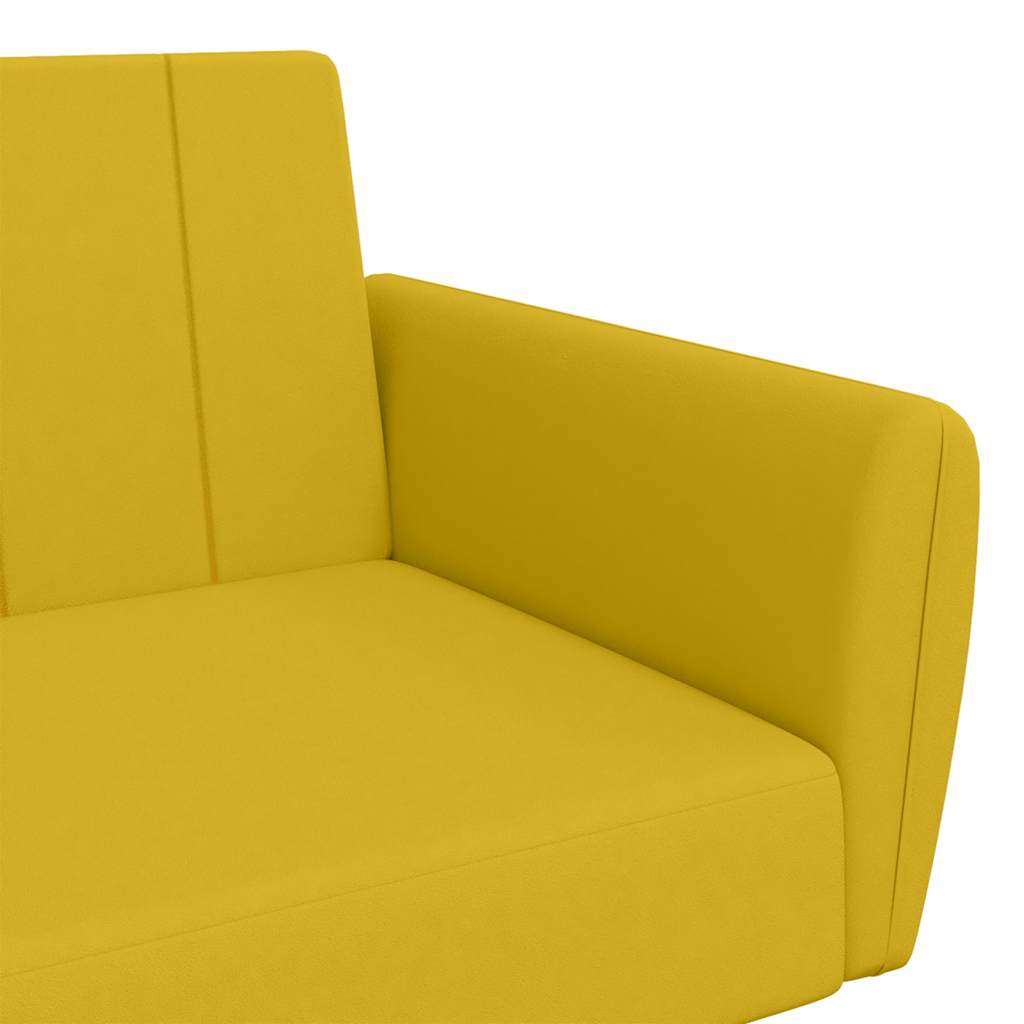 Schlafsofa 2-Sitzer Gelb Samt