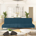 Schlafsofa 2-Sitzer Blau Samt