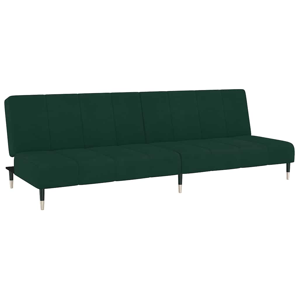 Schlafsofa 2-Sitzer Dunkelgrün Samt