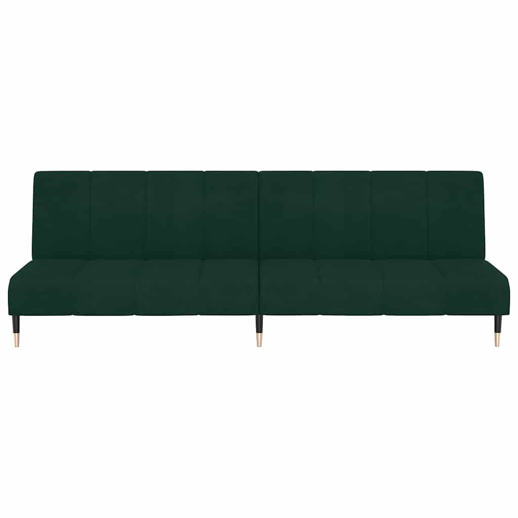Schlafsofa 2-Sitzer Dunkelgrün Samt