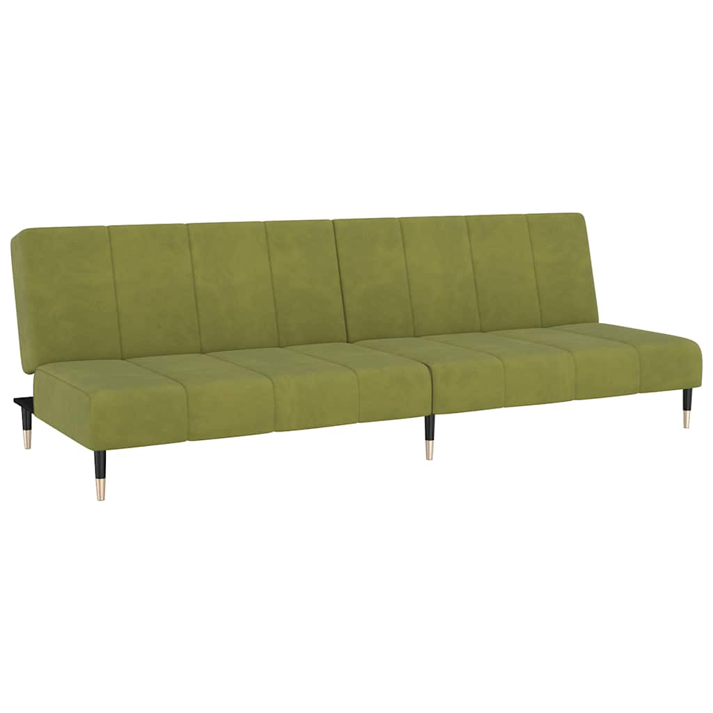 Schlafsofa 2-Sitzer Hellgrün Samt