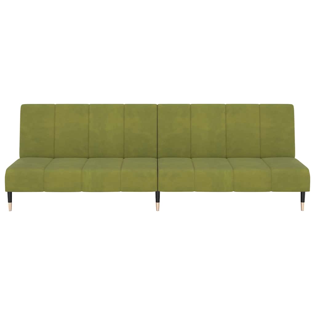 Schlafsofa 2-Sitzer Hellgrün Samt