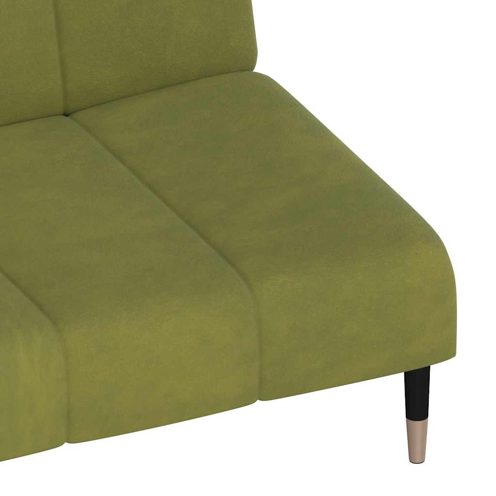 Schlafsofa 2-Sitzer Hellgrün Samt