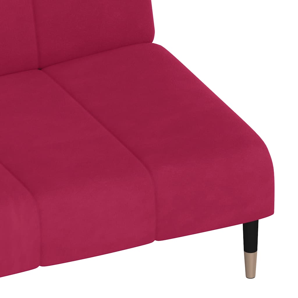 Schlafsofa 2-Sitzer Weinrot Samt