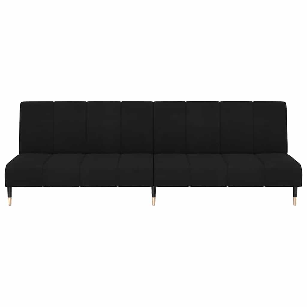 Schlafsofa 2-Sitzer Schwarz Samt