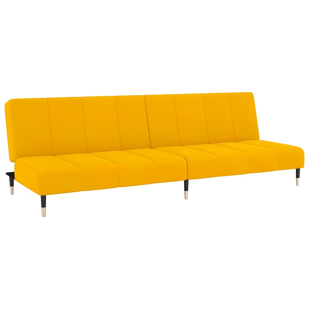 Schlafsofa 2-Sitzer Gelb Samt