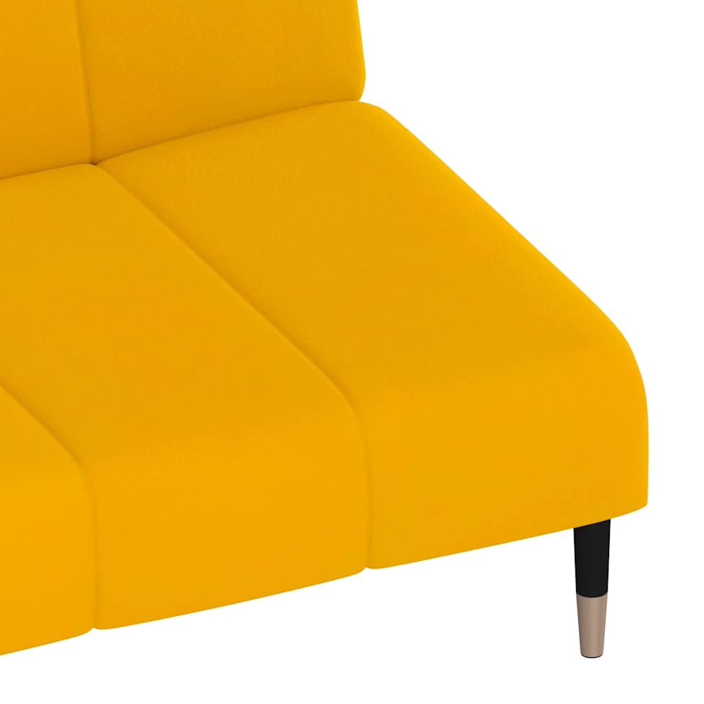 Schlafsofa 2-Sitzer Gelb Samt
