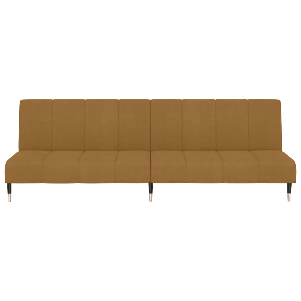 Schlafsofa 2-Sitzer Braun Samt