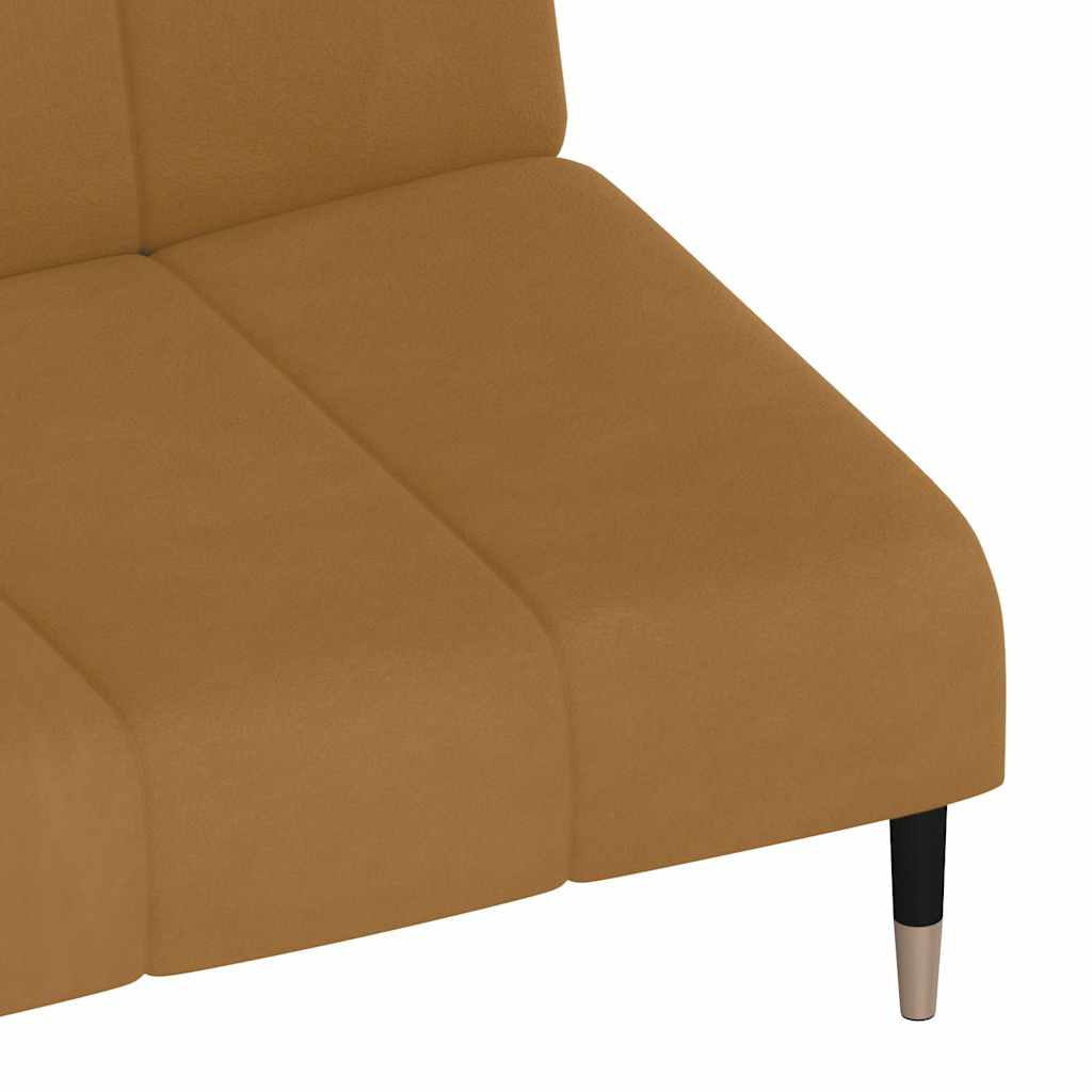 Schlafsofa 2-Sitzer Braun Samt