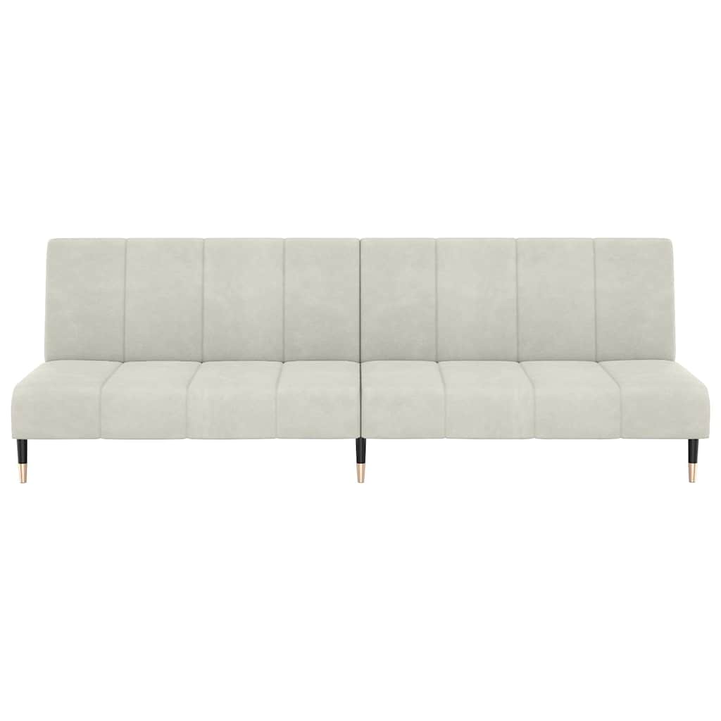 Schlafsofa 2-Sitzer Creme Samt