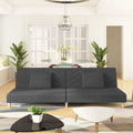 Schlafsofa 2-Sitzer mit 2 Kissen Dunkelgrau Stoff