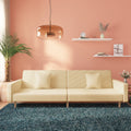 Schlafsofa 2-Sitzer mit 2 Kissen Creme Stoff