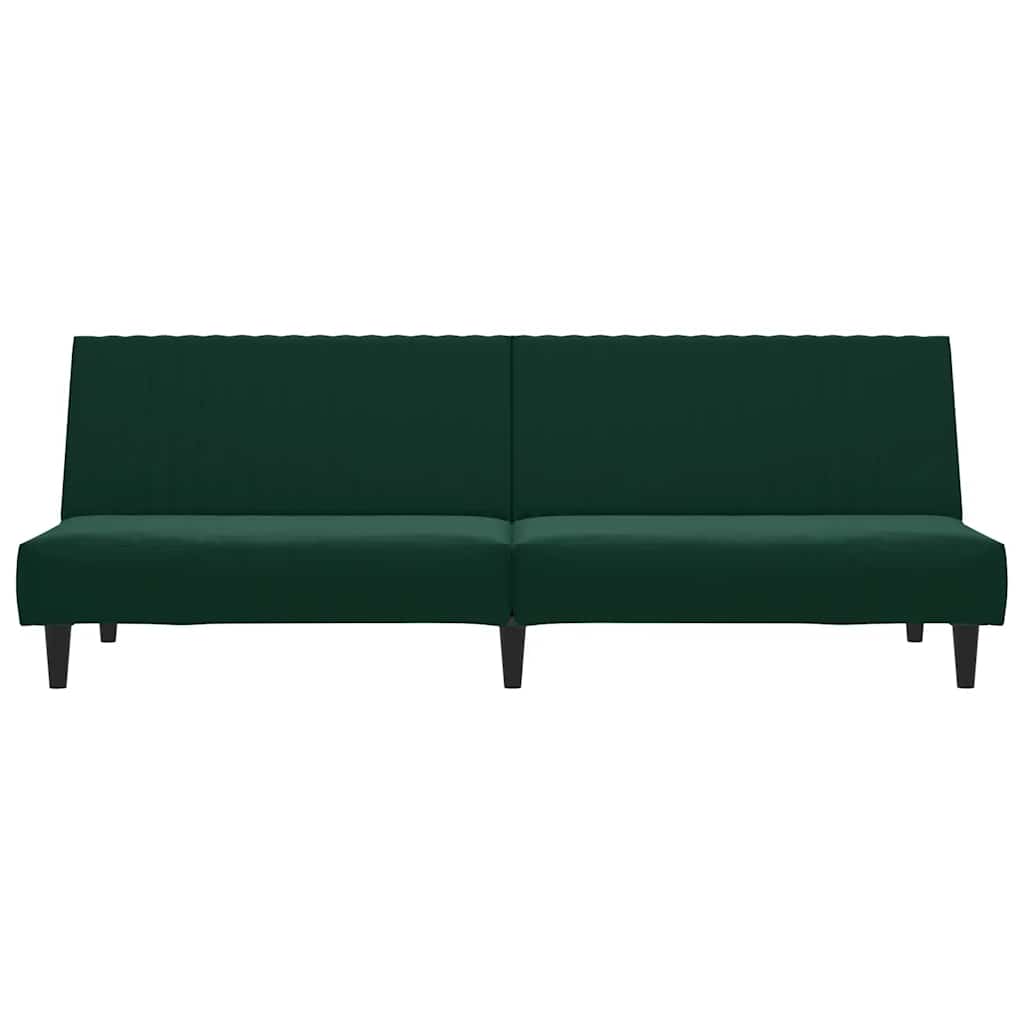 Schlafsofa 2-Sitzer Dunkelgrün Samt