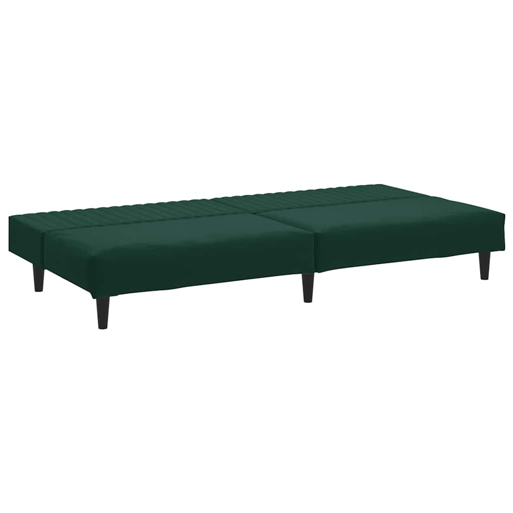 Schlafsofa 2-Sitzer Dunkelgrün Samt
