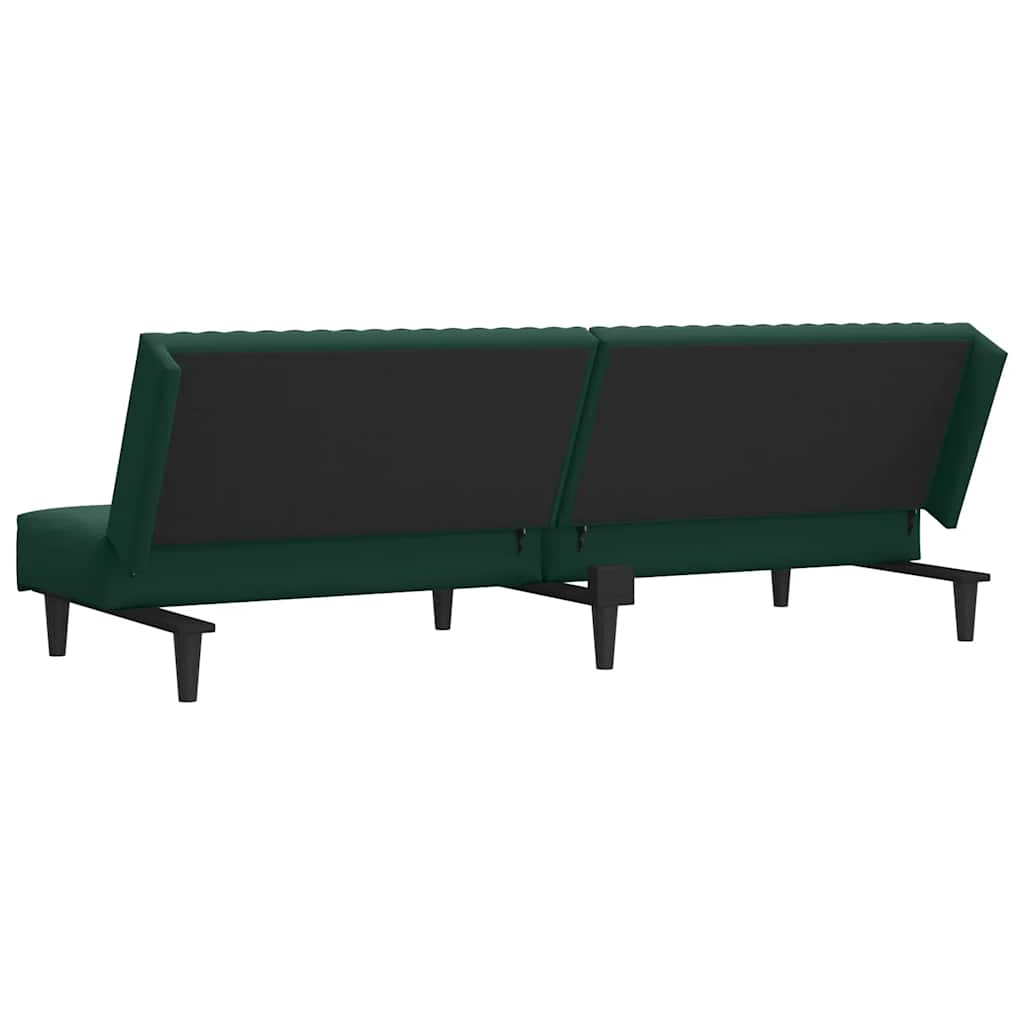 Schlafsofa 2-Sitzer Dunkelgrün Samt