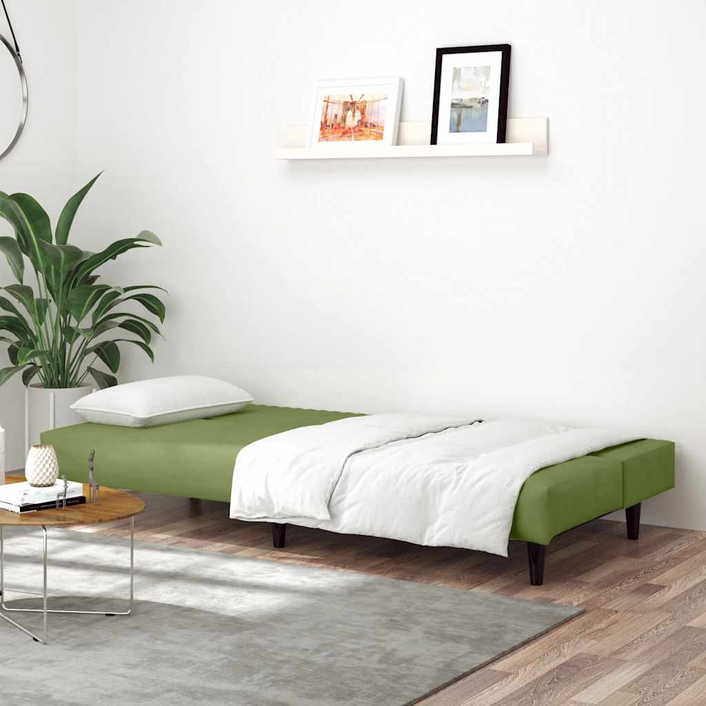 Schlafsofa 2-Sitzer Hellgrün Samt