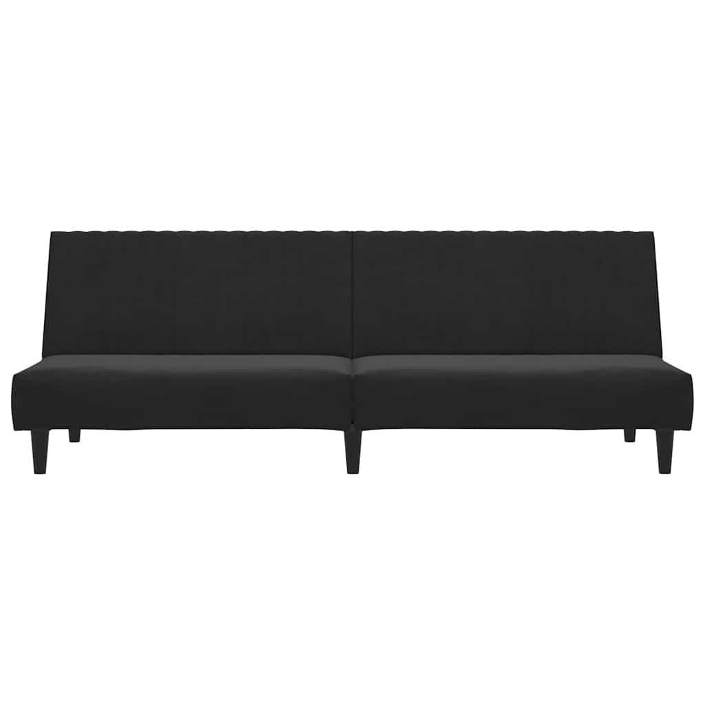 Schlafsofa 2-Sitzer Schwarz Samt