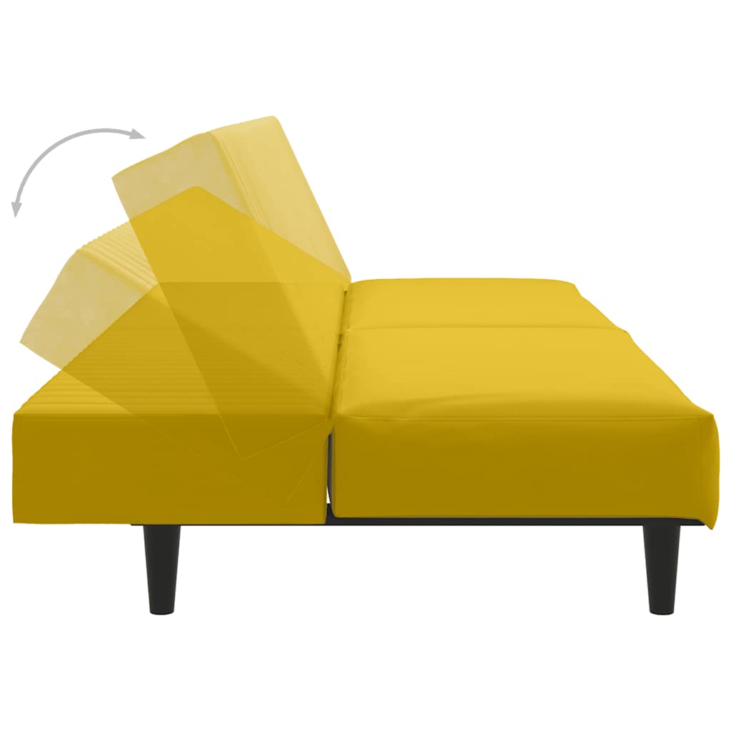 Schlafsofa 2-Sitzer Gelb Samt