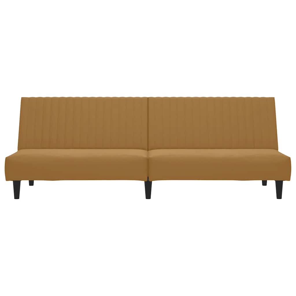 Schlafsofa 2-Sitzer Braun Samt