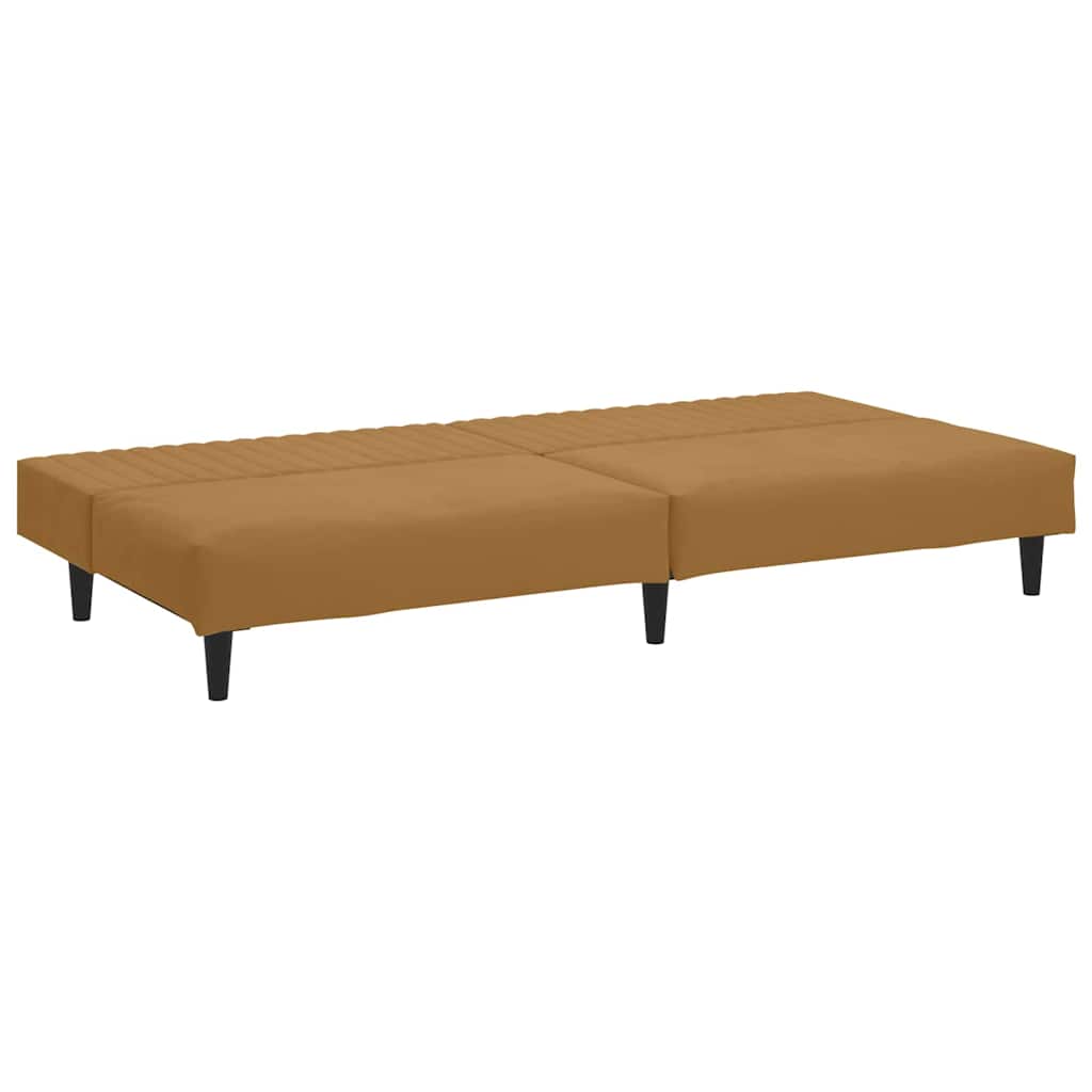Schlafsofa 2-Sitzer Braun Samt
